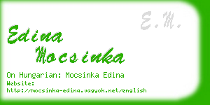 edina mocsinka business card